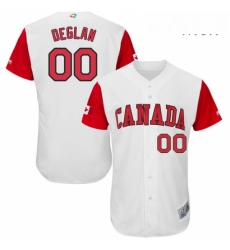 Mens Canada Baseball Majestic 00 Kellin Deglan White 2017 World Baseball Classic Authentic Team Jersey