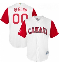 Mens Canada Baseball Majestic 00 Kellin Deglan White 2017 World Baseball Classic Replica Team Jersey