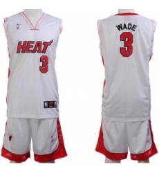 Miami Heat 3 Dwayne Wade White Jerseys&Shorts