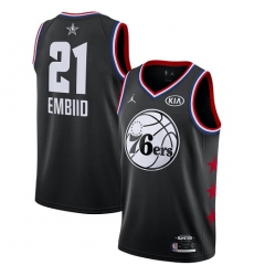 76ers #21 Joel Embiid Black Basketball Jordan Swingman 2019 All Star Game Jersey