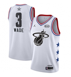 Heat #3 Dwyane Wade White Basketball Jordan Swingman 2019 All Star Game Jersey