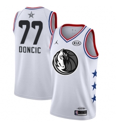 Mavericks #77 Luka Doncic White Basketball Jordan Swingman 2019 All Star Game Jersey