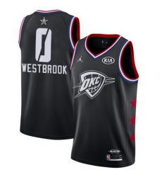 Thunder 0 Russell Westbrook Black Youth Basketball Jordan Swingman 2019 AllStar Game Jersey