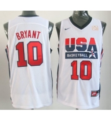 1992 Olympics Team USA 10 Kobe Bryant White Swingman Jersey 