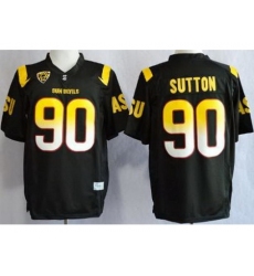 Arizona State Sun Devis (ASU) 90 Will Sutton Black NCAA Jerseys