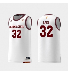 Men Arizona State Sun Devils De'Quon Lake White Replica College Basketball Jersey