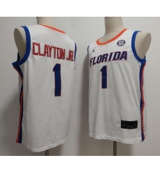 Men Florida Gators #1 Walter Clayton Jr. White Stitched Basketball NCAA Jersey
