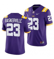 Lsu Tigers Micah Baskerville Purple College Football Men Jersey