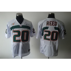 Hurricanes #20 Ed Reed White Stitched NCAA Jerseys
