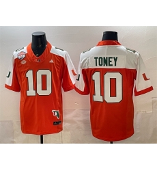 Men Miami Hurricanes 10 Malachi Toney Orange Alternate F U S E The Fiesta Bowl Champions 26 Florida Patch Stitched Football Jersey Men Miami Hurricanes 10 Malachi Toney Orange Alternate F U S E The Fiesta Bowl Champions 26 Florida Patch Stitched Football Jersey