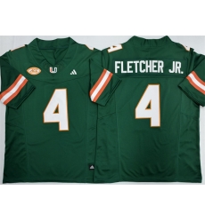 Men Miami Hurricanes 4 Mark Fletcher Jr Green F U S E 2026 Stitched Football Jersey Men Miami Hurricanes 4 Mark Fletcher Jr Green F U S E 2026 Stitched Football Jersey