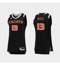 Men Miami Hurricanes Anthony Mack Black White Chase College Basketball Jersey