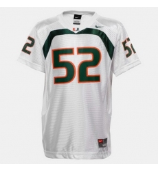 Men Miami Hurricanes Ray Lewis College Football White Jersey