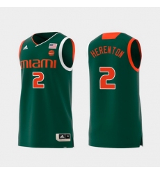 Men Miami Hurricanes Willie Herenton Green Replica College Basketball Jersey