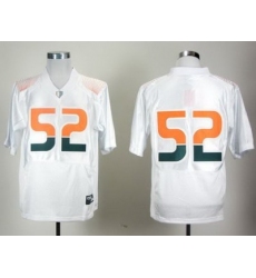 NCAA Miami Hurricanes 52# Ray Lewis White Pro Combat College Football Jersey