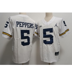Men Michigan Wolverines Jabrill Peppers #5 White High School F U S E Stitched Jersey