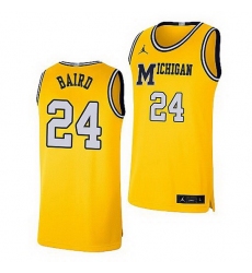 Michigan Wolverines C.J. Baird Maize Retro Limited Basketball Jersey