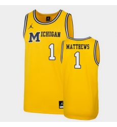 Michigan Wolverines Charles Matthews Maize Replica Men'S Jersey