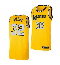 Michigan Wolverines Luke Wilson Maize Retro Limited Basketball Jersey