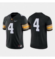 Men Iowa Hawkeyes 4 Black Game Football Jersey