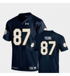 Men Notre Dame Fighting Irish Michael Young 87 Navy College Football Replica Jersey