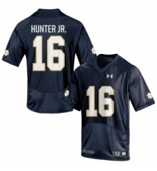 Men Under Armour 16 Torii Hunter Jr. Replica Navy Blue Torii Hunter Jr Notre Dame Fighting Irish Alumni Football Jersey