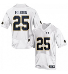 Men Under Armour 25 Replica White Tarean Folston Notre Dame Fighting Irish Alumni Football Jersey