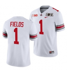 Ohio State Buckeyes Justin Fields White 2021 Sugar Bowl Champions College Football Playoff College Football Playoff Jersey 0