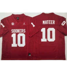Men Oklahoma Sooners Red #10 John MATEER Stitched F U S E NCAA Jersey