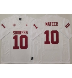 Men Oklahoma Sooners White #10 John MATEER Stitched F U S E NCAA Jersey