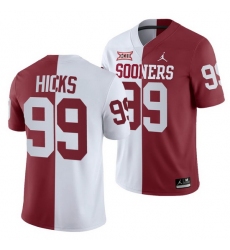Oklahoma Sooners Marcus Hicks White Crimson Split Men'S Jersey