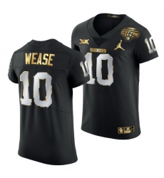 Oklahoma Sooners Theo Wease Black 2020 Cotton Bowl Classic Golden Edition Jersey