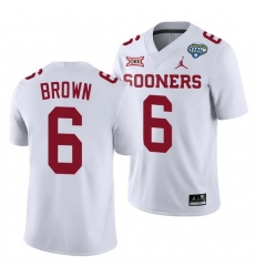 Oklahoma Sooners Tre Brown White 2020 Cotton Bowl Classic College Football Jersey