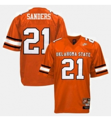 Men Oklahoma State Cowboys And Cowgirls Barry Sanders College Football Orange Jersey