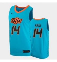 Men Oklahoma State Cowboys Yor Anei College Basketball Blue Jersey