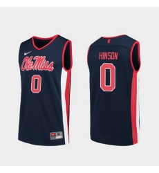 Men Ole Miss Rebels Blake Hinson Navy Replica College Basketball Jersey