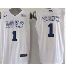 Duke Blue Devils #1 Jabari Parker White Basketball Elite Stitched NCAA Jersey