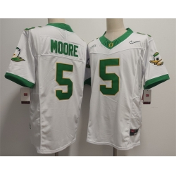 Men Oregon Ducks  5 Dakorien Moore White 2026 F U S E  Stitched Jersey
