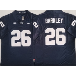 Men Penn State #26 Saquon Barkley Navy Stitched NCAA Jersey