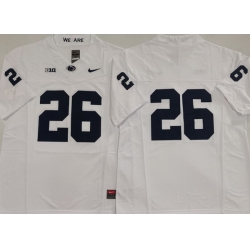 Men Penn State Nittany Lions White #26 Saquon Barkley Stitched NCAA Jersey