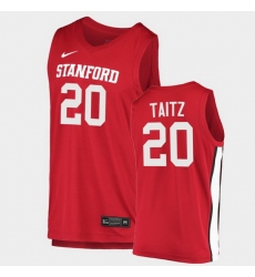 Men Stanford Cardinal Noah Taitz College Basketball Red 2020 21 Jersey