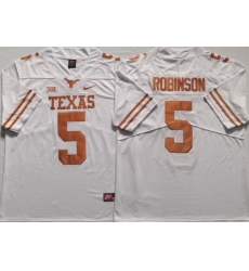 Men Nike Texas Longhorns #5 Bijan Robinson Nike NCAA Stitched White Football Jersey