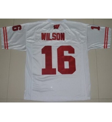 Badgers #16 Russell Wilson White Embroidered NCAA Jersey