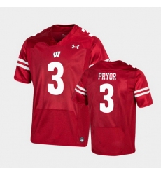 Men Wisconsin Badgers Kendric Pryor Premier Red Football Jersey