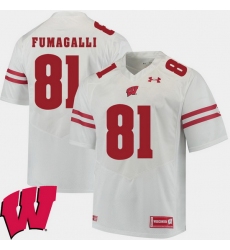 Men Wisconsin Badgers Troy Fumagalli White Alumni Football Game Ncaa 2018 Jersey