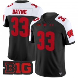 Men Youth Wisconsin Badgers 33 Ron Dayne Black Alternate 2024 Vapor Limited Jersey All Stitched