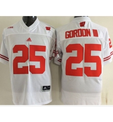 Wisconsin Badgers #25 Melvin Gordon III White Stitched NCAA Jersey