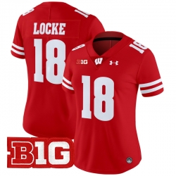Women Wisconsin Badgers 18 Braedyn Locke Red 2024 Vapor Limited Jersey All Stitched