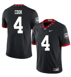 2020 Men #4 James Cook Georgia Bulldogs Mascot 100th Anniversary College Football Jerseys Sale-Black