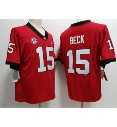 Men #15 Carson Beck Georgia Bulldogs College Football Jerseys Stitched-Red